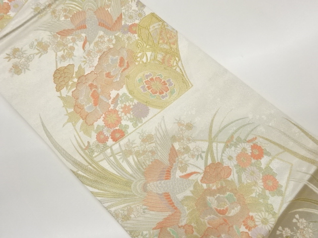 JAPANESE FUKURO OBI / WOVEN FLOWERS
